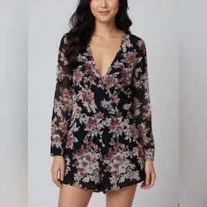 Free People Float Away Floral Shorts Romper Size XS